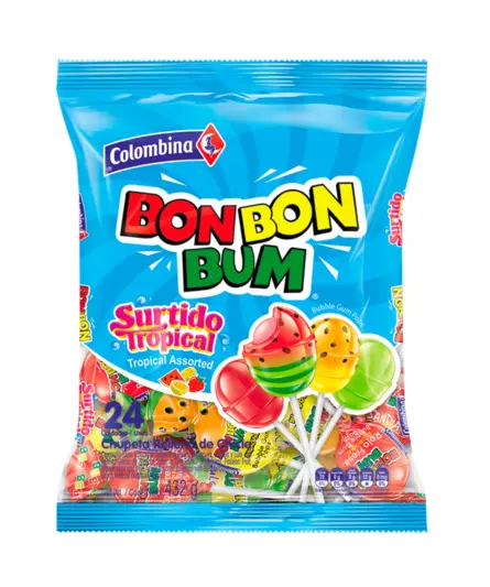 BON BON BUM SURTIDO TROPICAL POSTOBON 19GR