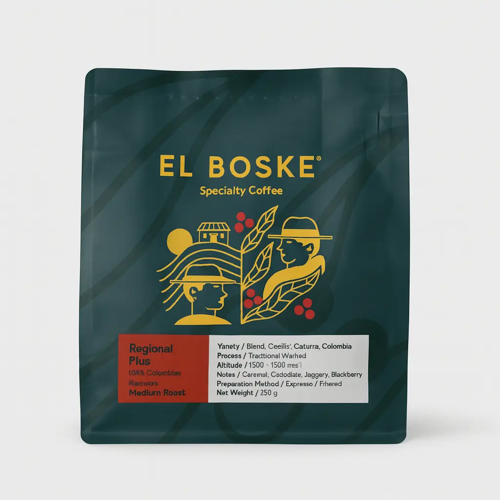 REGIONAL PLUS EL BOSKE COFFEE BEANS 250Gr