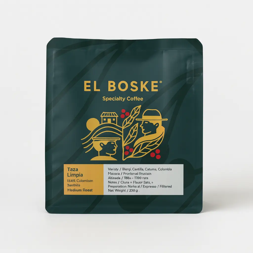 GRANOS DE CAFE TAZA LIMPIA EL BOSKE 250Gr
