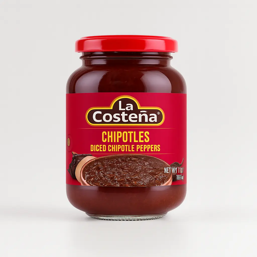 DICED CHIPOLTE PEPPER GLASS 230 GR