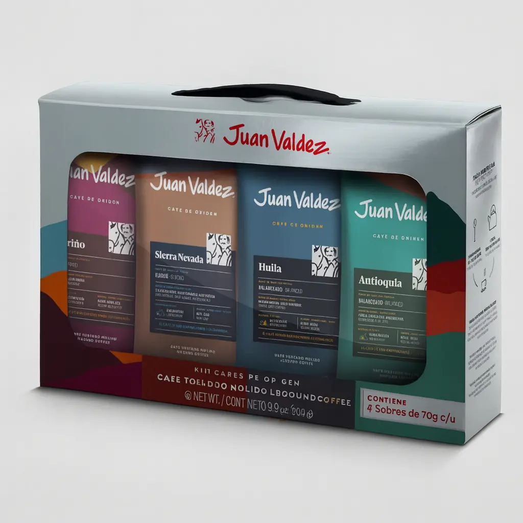 ORIGINS GROUND COFFEE SACHETS KIT JUAN VALDEZ 350Gr