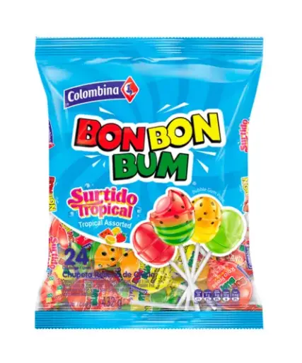 BON BON BUM SURTIDO TROPICAL POSTOBON 19GR