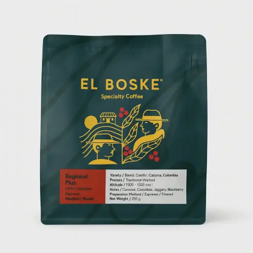 REGIONAL PLUS EL BOSKE COFFEE BEANS 250Gr
