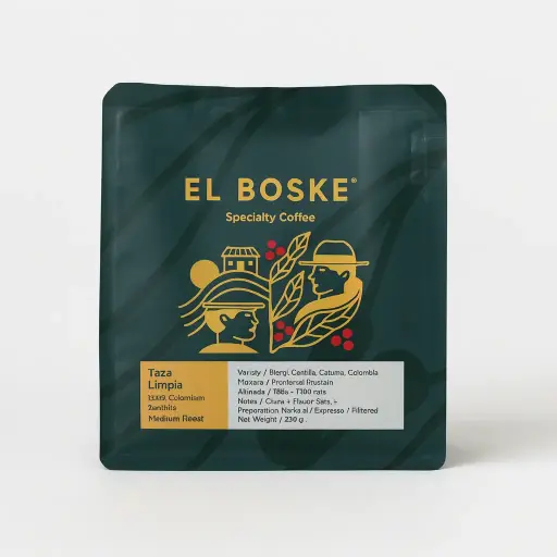 GRANOS DE CAFE TAZA LIMPIA EL BOSKE 250Gr