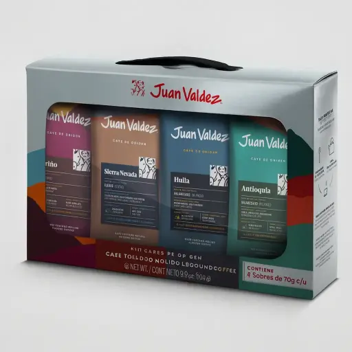 ORIGINS GROUND COFFEE SACHETS KIT JUAN VALDEZ 350Gr